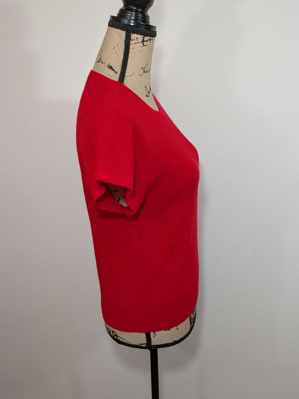 NWT J. CREW 100% Cashmere Short Sleeve Sweater Red Womens size L - Picture 8 of 14